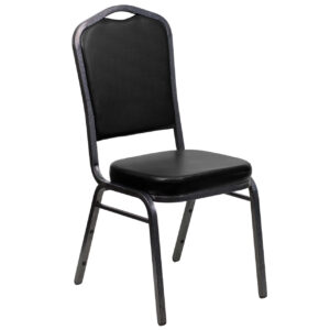 Crown Back Stack Chair (Black Vinyl)