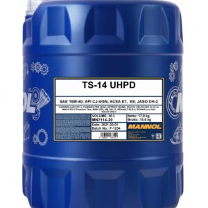 MANNOL TS-14 15W-40 Synthetic Diesel Oil, 20 Litre (5.3 gallon) API CJ-4/SN, CAT ECF-3,
