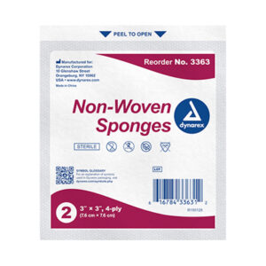 Non-Woven Sponge Sterile 2's, 3"x 3" 4 Ply, (50's)