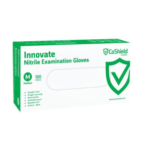 COSHIELD Innovate Plus Blue Nitrile Exam Gloves P/Free S/M/L/XL (100pk)