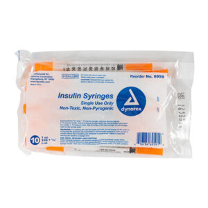 Insulin Syringe N/S - 1cc, 5/16" needle, (100's)