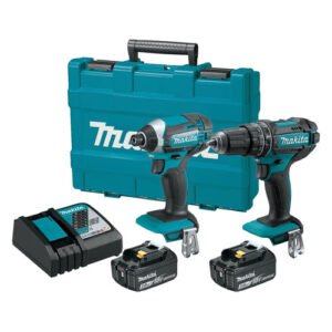 MAKITA DLX2131 18v 2 PC Combo Kit - 1 x DHP482 Hammer Drill/Driver, 1 x DTD152 Impact Driver, 1 x Cloth Bag, 2 x 3.0Ah Batteries, 1 x Rapid Charger, 1 x 35 pc Impact XPS Bit Set