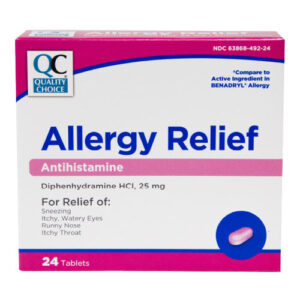 Allergy Relief Tablets Diphenhydramine QC 25mg 24ct - QC® .. cmp to BENADRYL®