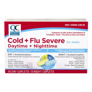 Nightime Severe Cold & Flu Relief Capsules - QC .. Cmp to VICKS®