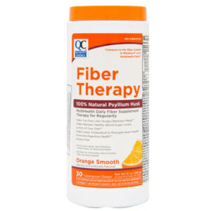 Natural Fiber Powder Psyllium (Smooth Orange), 30 Doses 13oz - QC® .. cmp to METAMUCIL®