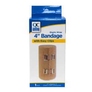 Elastic Bandage W/Clips 4" - QC®