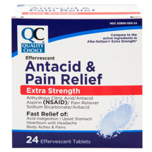 Effervescent Antacid & Pain Relief Ex-Strngth Tablet - QC® .. cmp ALKA SELTZER® X-Strenth
