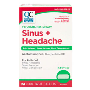 Daytime Sinus Congestion & Pain Cool Taste Caplets 24's - QC® .. Cmp to TYLENOL®
