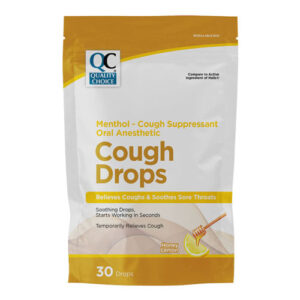 Cough Drops Honey Lemon 30's - QC® .. Cmp to HALLS®