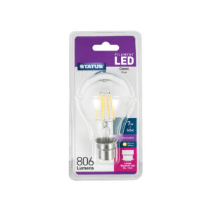 STATUS 6.5W (=60W) LED Filament Bulb Clear Bayonet