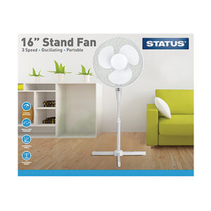 16" White Standing Fan Status