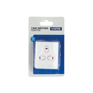 STATUS Electrical 3 Way Adaptor 13A 220V With Fuse