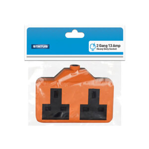 STATUS Extension Trailing Socket Orange Double 230V/240V 13A