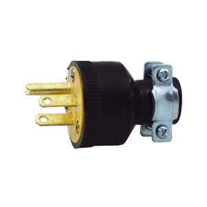 Plug 15A 110V With Male Clamp (Black)